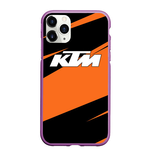 Чехол iPhone 11 Pro матовый KTM КТМ / 3D-Фиолетовый – фото 1