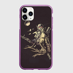 Чехол iPhone 11 Pro матовый Fallout New Vegas, цвет: 3D-фиолетовый
