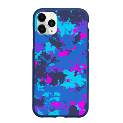 Чехол iPhone 11 Pro матовый Неоновые краски, цвет: 3D-тёмно-синий
