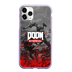 Чехол iPhone 11 Pro матовый DOOM, цвет: 3D-светло-сиреневый
