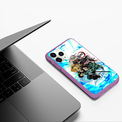 Чехол iPhone 11 Pro матовый КЛИНОК РАССЕКАЮЩИЙ ДЕМОНОВ, цвет: 3D-фиолетовый — фото 2