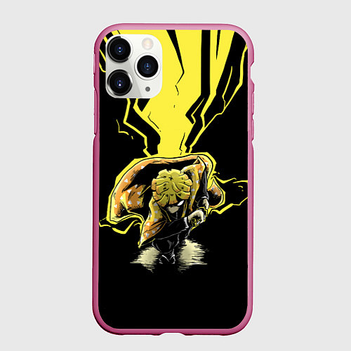 Чехол iPhone 11 Pro матовый ЗЕНИЦУ ZENITSU KNY / 3D-Малиновый – фото 1