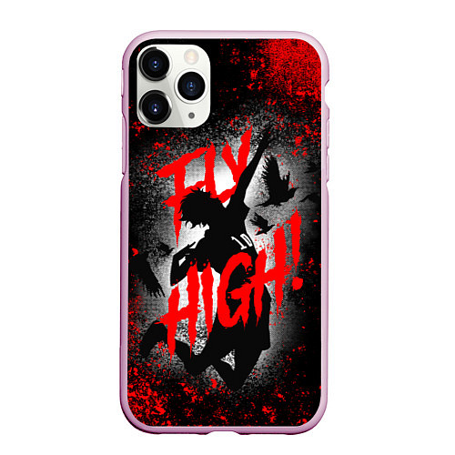 Чехол iPhone 11 Pro матовый FLY HIGH ВОЛЕЙБОЛ!! / 3D-Розовый – фото 1