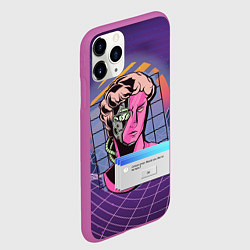 Чехол iPhone 11 Pro матовый Vaporwave Cyborg Statue, цвет: 3D-фиолетовый — фото 2
