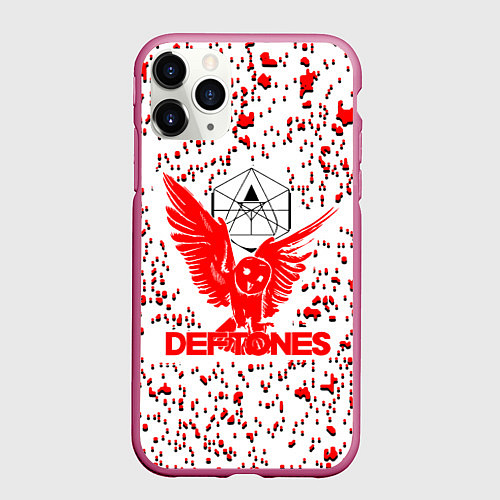 Чехол iPhone 11 Pro матовый Deftones / 3D-Малиновый – фото 1
