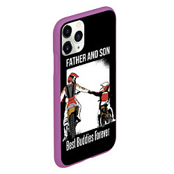 Чехол iPhone 11 Pro матовый Папа и сын, цвет: 3D-фиолетовый — фото 2