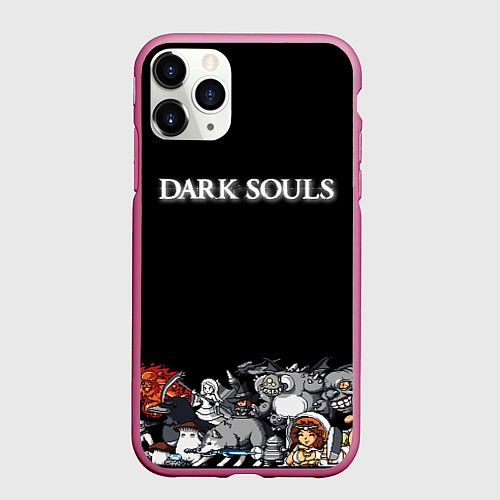 Чехол iPhone 11 Pro матовый 8bit Dark Souls / 3D-Малиновый – фото 1