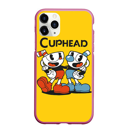 Чехол iPhone 11 Pro матовый CUPHEAD / 3D-Малиновый – фото 1