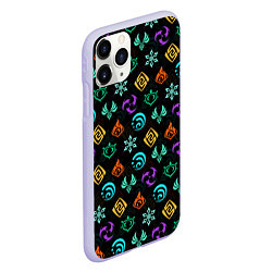 Чехол iPhone 11 Pro матовый GENSHIN IMPACT ЭМБЛЕМЫ, цвет: 3D-светло-сиреневый — фото 2