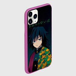 Чехол iPhone 11 Pro матовый Гию Томиока Kimetsu no Yaiba, цвет: 3D-фиолетовый — фото 2