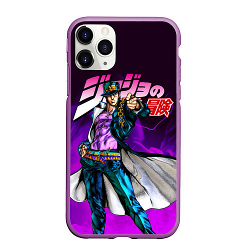 Чехол iPhone 11 Pro матовый JOJOS BIZARRE ADVENTURE / 3D-Фиолетовый – фото 1