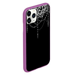 Чехол iPhone 11 Pro матовый Белая Мандала, цвет: 3D-фиолетовый — фото 2