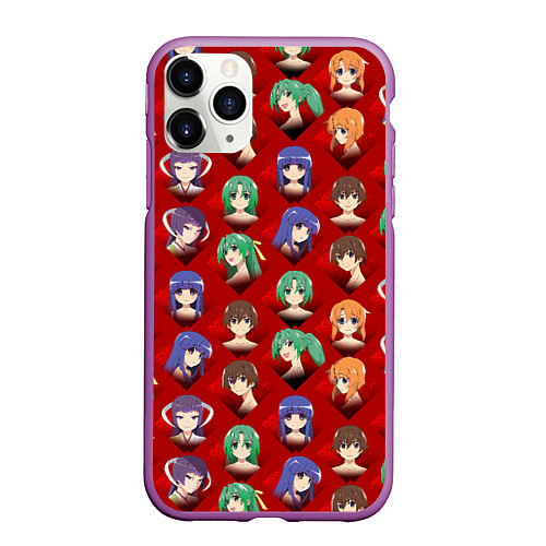 Чехол iPhone 11 Pro матовый Characters Higurashi no / 3D-Фиолетовый – фото 1