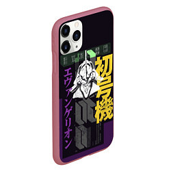 Чехол iPhone 11 Pro матовый Evangelion EVA 01, цвет: 3D-малиновый — фото 2