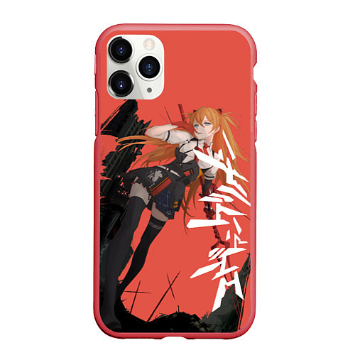 Чехол iPhone 11 Pro матовый Evangelion Asuka Langley / 3D-Красный – фото 1