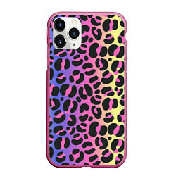 Чехол iPhone 11 Pro матовый Neon Leopard Pattern