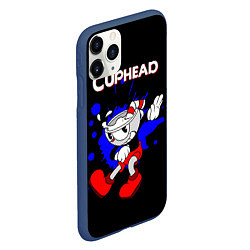 Чехол iPhone 11 Pro матовый Cuphead, цвет: 3D-тёмно-синий — фото 2