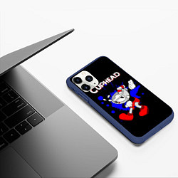 Чехол iPhone 11 Pro матовый Cuphead, цвет: 3D-тёмно-синий — фото 2