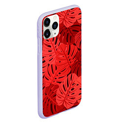 Чехол iPhone 11 Pro матовый Тропические листья Монстера, цвет: 3D-светло-сиреневый — фото 2