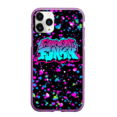 Чехол iPhone 11 Pro матовый FRIDAY NIGHT FUNKIN NEON / 3D-Фиолетовый – фото 1