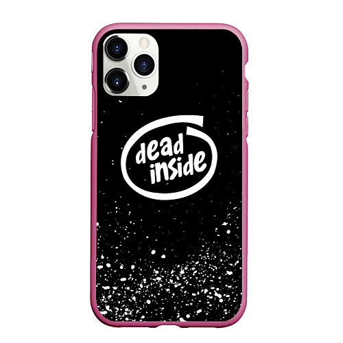 Чехол iPhone 11 Pro матовый DEAD INSIDE / 3D-Малиновый – фото 1