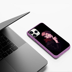 Чехол iPhone 11 Pro матовый МАГИЧЕСКАЯ БИТВА SUKUNA, цвет: 3D-фиолетовый — фото 2