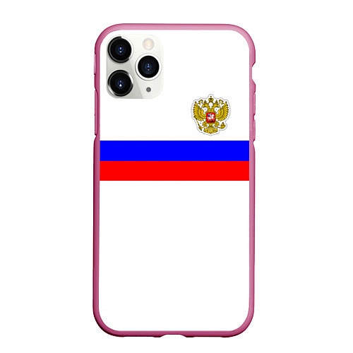 Чехол iPhone 11 Pro матовый СБОРНАЯ РОССИИ 2021 / 3D-Малиновый – фото 1