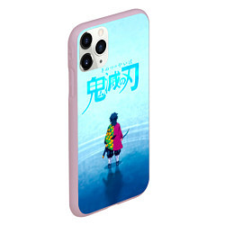 Чехол iPhone 11 Pro матовый Гию Томиока Kimetsu no Yaiba, цвет: 3D-розовый — фото 2