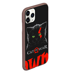 Чехол iPhone 11 Pro матовый Cat of war, цвет: 3D-коричневый — фото 2