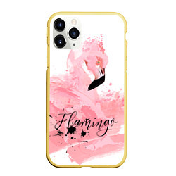 Чехол iPhone 11 Pro матовый Flamingo, цвет: 3D-желтый