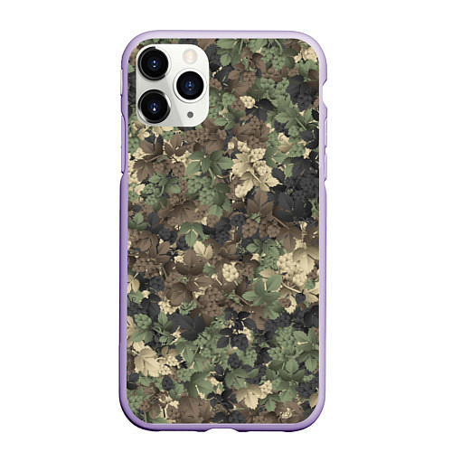Чехол iPhone 11 Pro матовый Хмельной камуфляж / 3D-Светло-сиреневый – фото 1