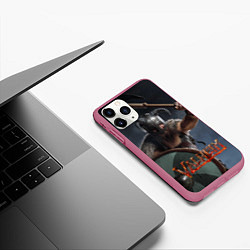 Чехол iPhone 11 Pro матовый Viking Valheim, цвет: 3D-малиновый — фото 2