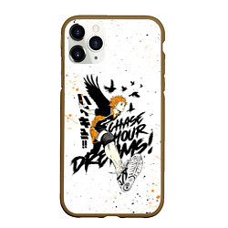 Чехол iPhone 11 Pro матовый HAIKYU ВОЛЕЙБОЛ БРЫЗГИ КРАСОК