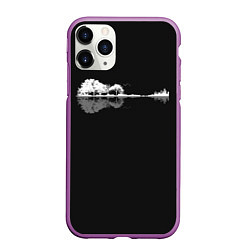 Чехол iPhone 11 Pro матовый Natural Guitar Reflection, цвет: 3D-фиолетовый