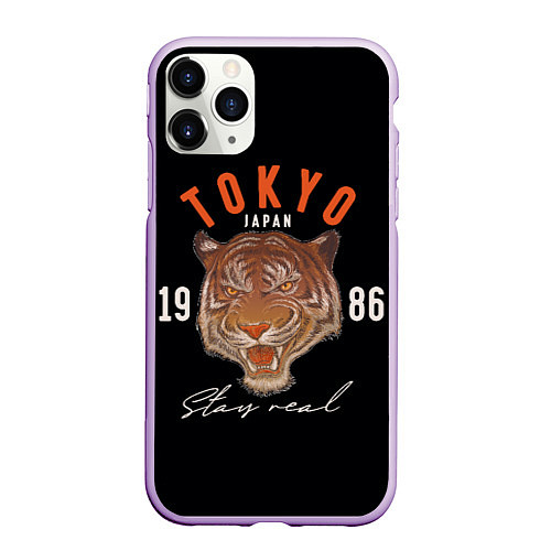 Чехол iPhone 11 Pro матовый Tokyo Tiger Japan / 3D-Сиреневый – фото 1