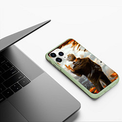 Чехол iPhone 11 Pro матовый Магическая битва, цвет: 3D-салатовый — фото 2