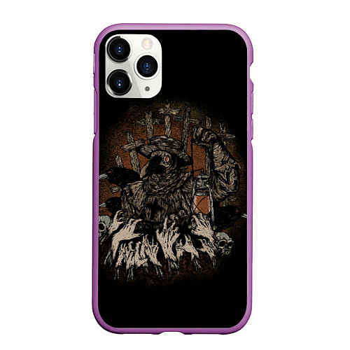 Чехол iPhone 11 Pro матовый Doctor Plague Black Death / 3D-Фиолетовый – фото 1