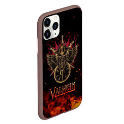 Чехол iPhone 11 Pro матовый Valheim символ черепа, цвет: 3D-коричневый — фото 2