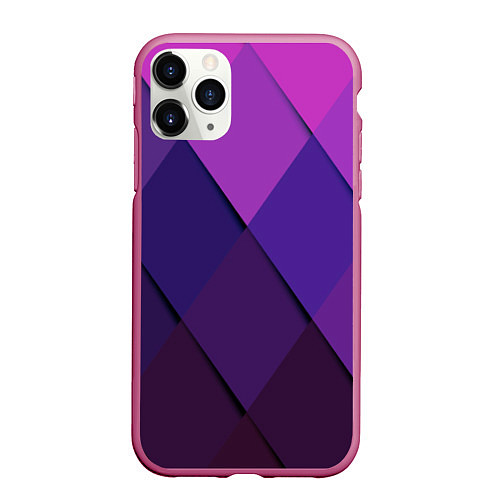 Чехол iPhone 11 Pro матовый Спортивный ромб / 3D-Малиновый – фото 1