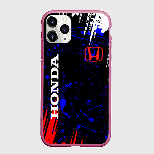 Чехол iPhone 11 Pro матовый HONDA / 3D-Малиновый – фото 1
