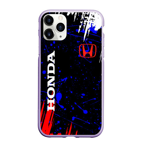 Чехол iPhone 11 Pro матовый HONDA / 3D-Светло-сиреневый – фото 1