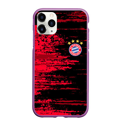 Чехол iPhone 11 Pro матовый BAYERN MUNCHEN / 3D-Фиолетовый – фото 1