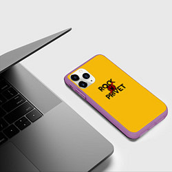 Чехол iPhone 11 Pro матовый Rock privet, цвет: 3D-фиолетовый — фото 2