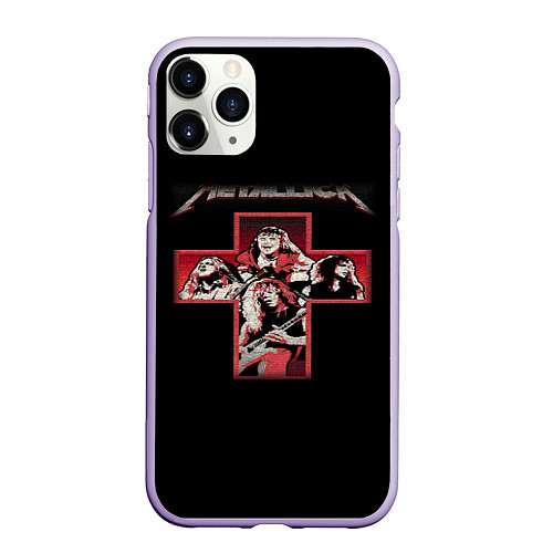 Чехол iPhone 11 Pro матовый METALLICA / 3D-Светло-сиреневый – фото 1