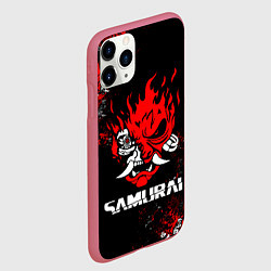 Чехол iPhone 11 Pro матовый SAMURAI CYBERPUNK 2077, цвет: 3D-малиновый — фото 2
