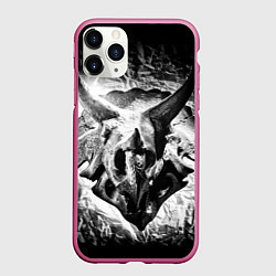 Чехол iPhone 11 Pro матовый Трицератопс Динозавр, цвет: 3D-малиновый