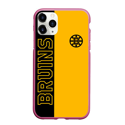 Чехол iPhone 11 Pro матовый NHL BOSTON BRUINS / 3D-Малиновый – фото 1