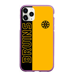 Чехол iPhone 11 Pro матовый NHL BOSTON BRUINS, цвет: 3D-фиолетовый