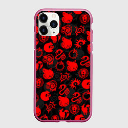 Чехол iPhone 11 Pro матовый СИМВОЛЫ ГРЕХОВ 7 DEADLY SINS, цвет: 3D-малиновый