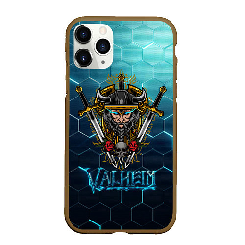 Чехол iPhone 11 Pro матовый Valheim Neon Samurai / 3D-Коричневый – фото 1